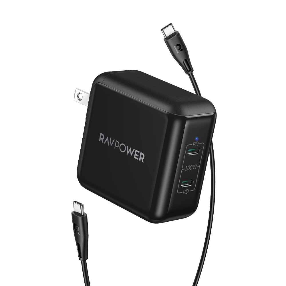 RAVPower 100W GaN II Generation 2 DUO USB-C Ports PD Series Wall Charger 2023