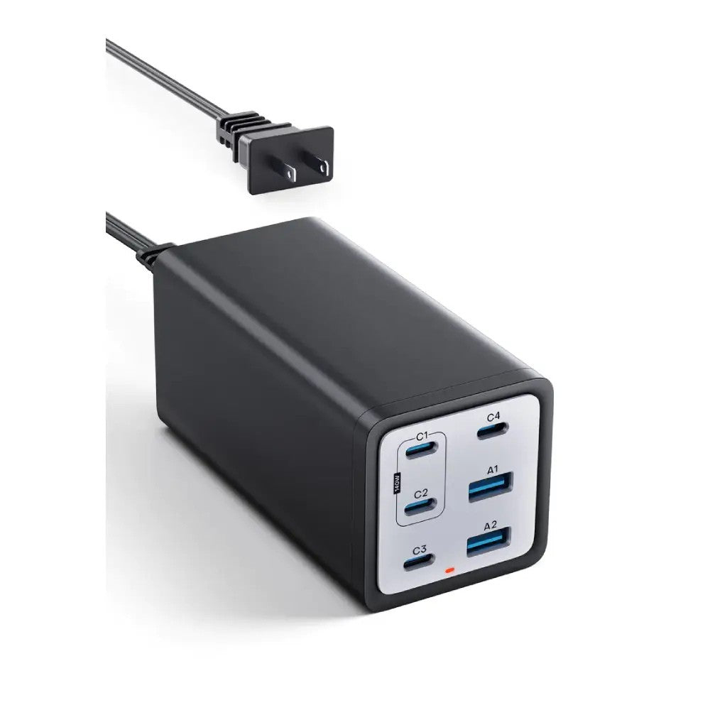 200W USB C Desktop Charger - 6 Ports GaN Power Adapter & Fast Charging Station +2 Pack RP-CB1037 60W C-C 1.2M USB2.0 3A Cable