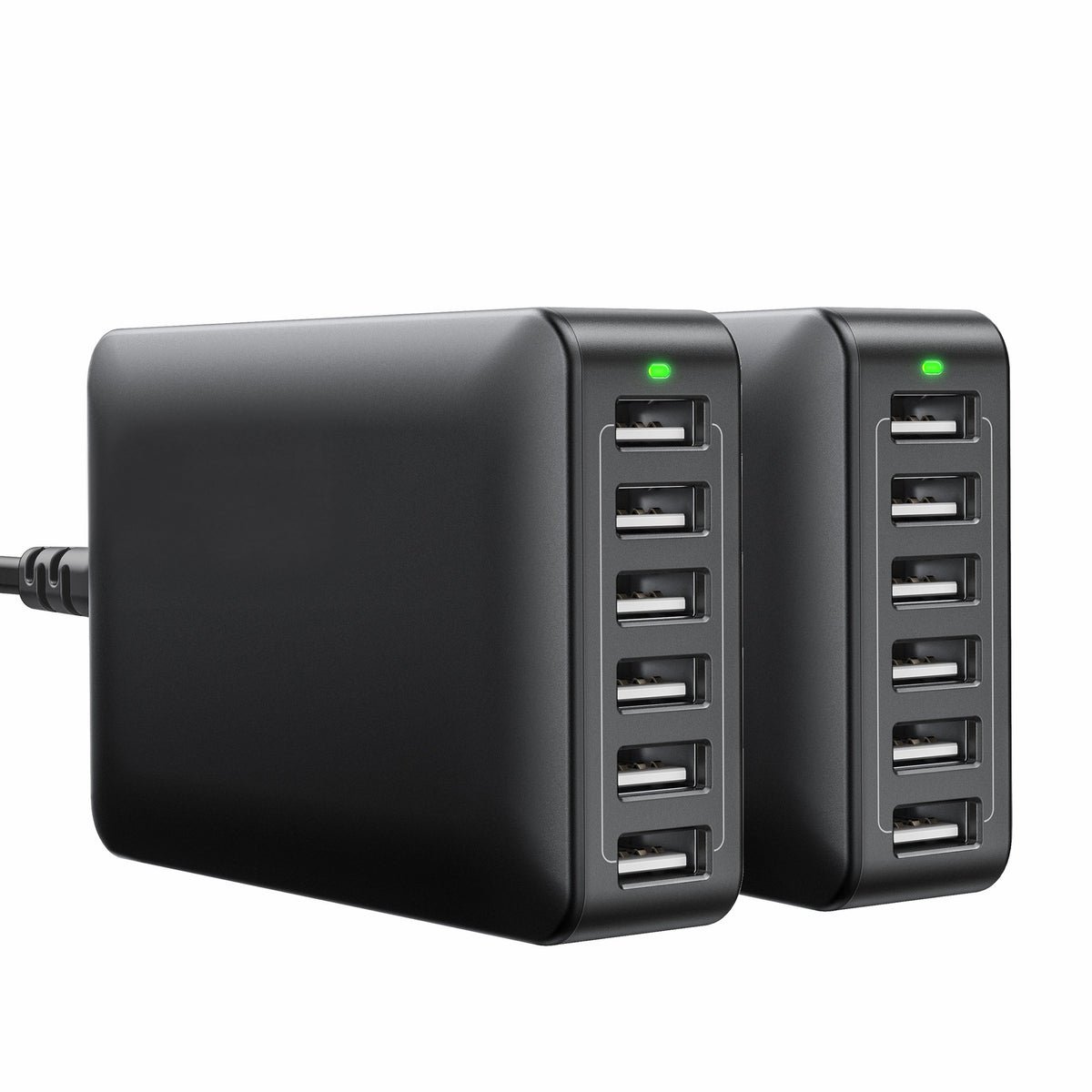 RAVPower PC013 60W 12A 6-Port USB Charger, 2 Pack