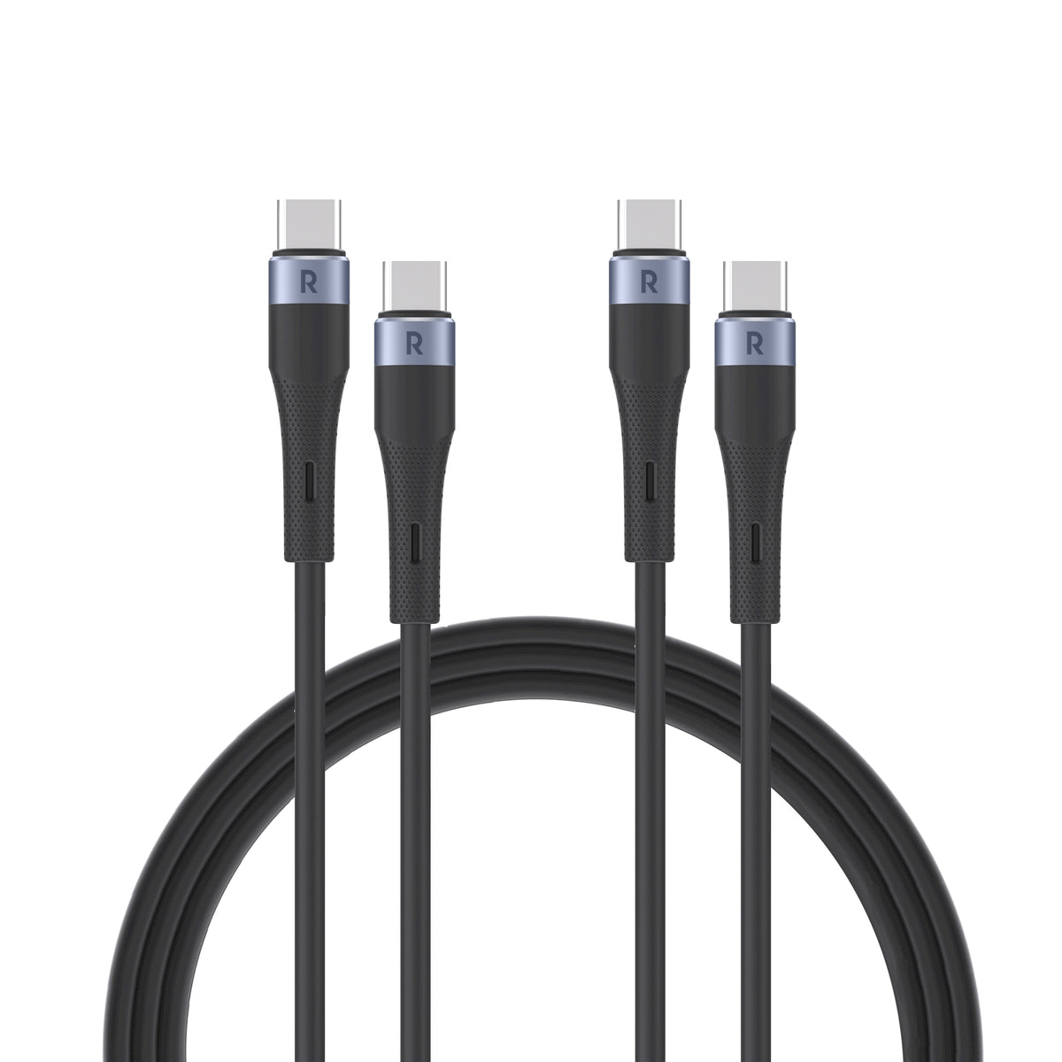 2 Pack RAVPower 60W Charge & Sync 60W Silicone C-C Cable 1M RP-CB1038