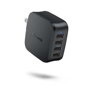 USB Wall Charger 40W 8A 4-Port with Foldable Plug, iPhone Charger-RAVPower