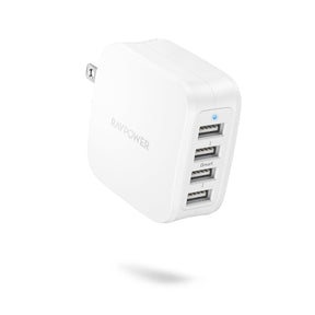 USB Wall Charger 40W 8A 4-Port with Foldable Plug, iPhone Charger-RAVPower