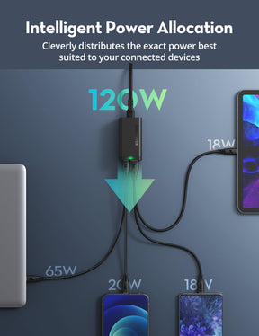 120W 4-Port Desktop USB Charging Station-RAVPower