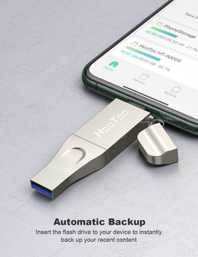 HooToo Flash Drive 3 in 1 External Drive, USB 3.1 Memory Backup Stick-RAVPower