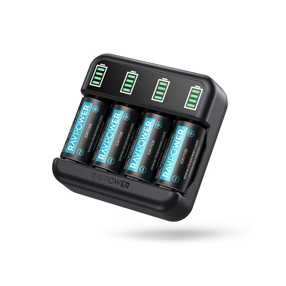 Rechargeable CR123A Lithium Batteries, 8 Pack 3.7V 850mAh Batteries-RAVPower