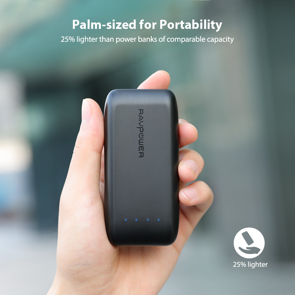 RAVPower 6700mAh Power Bank lightweight and portable battery pack