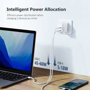 RAVPower 65W PD Charger [GaN Power Tech] Dual Port Wall Charger