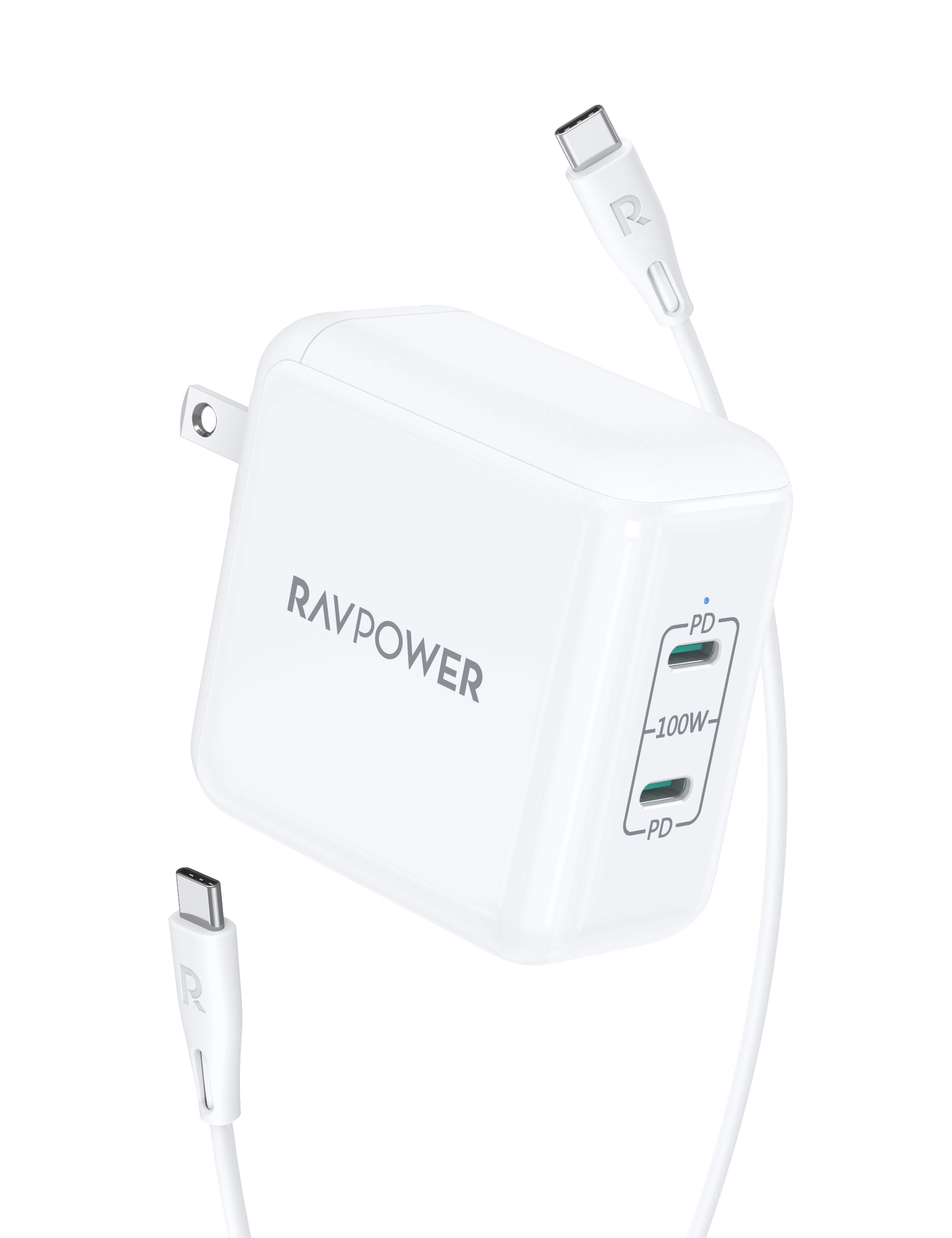 RAVPower 100W GaN II Generation 2 DUO USB-C Ports PD Series Wall Charger