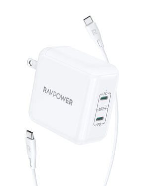 RAVPower 100W GaN II Generation 2 DUO USB-C Ports PD Series Wall Charger 2024