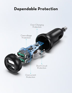 RAVPower Turbo 36W 2-Port Car Charger