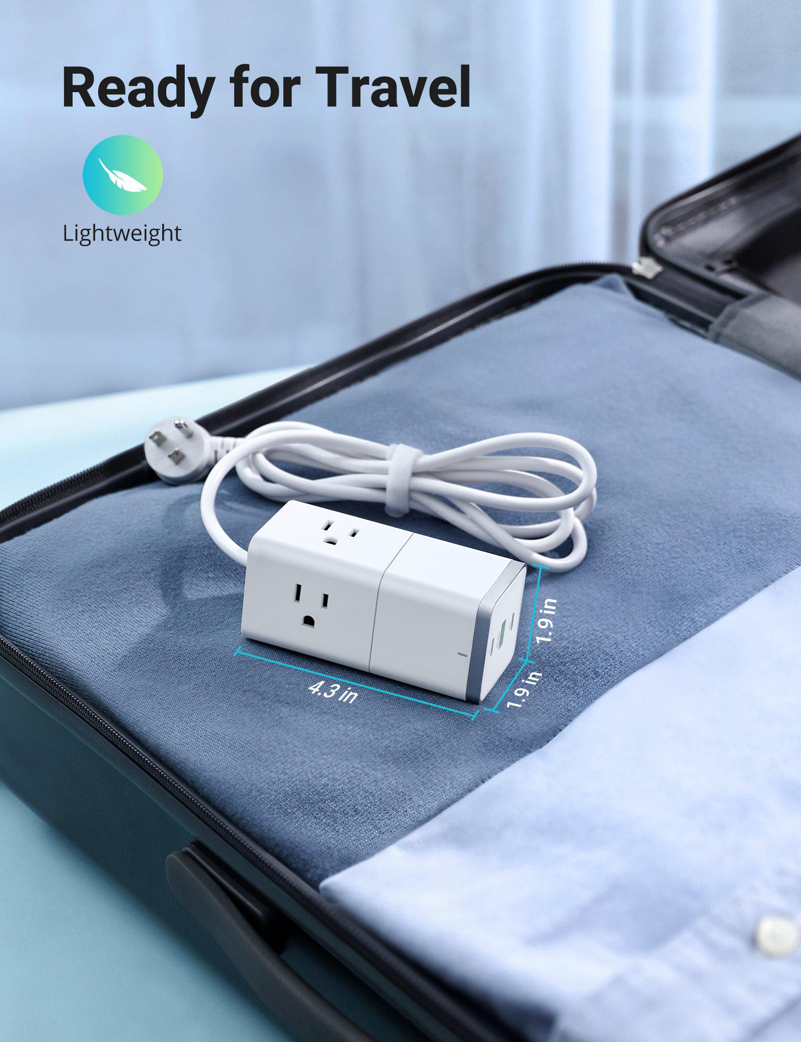 Pioneer 6-Port Power Strip, 3 AC Outlets, Flat Plug-RAVPower