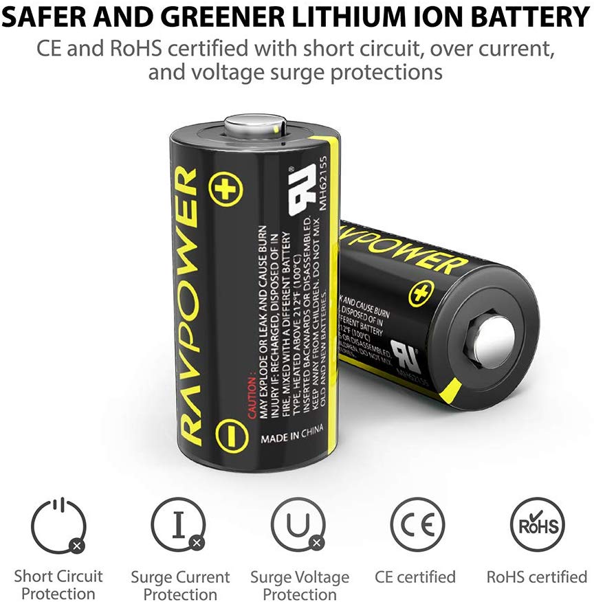 RAVPower CR123A 3V Lithium Battery
