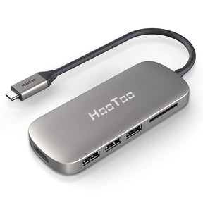 HooToo USB C Hub, Multiport Adapter with 4K USB C to HDMI, 3 USB 3.0 Ports, SD Card Reader-RAVPower