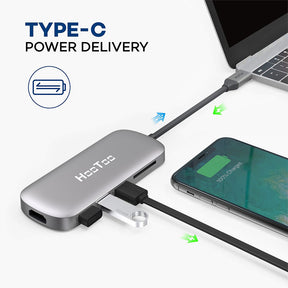 HooToo USB C Hub, Multiport Adapter with 4K USB C to HDMI, 3 USB 3.0 Ports, SD Card Reader-RAVPower