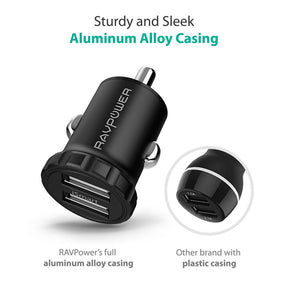 24W 4.8A Mini Dual USB Car Adapter 2-Port Car Charger-RAVPower