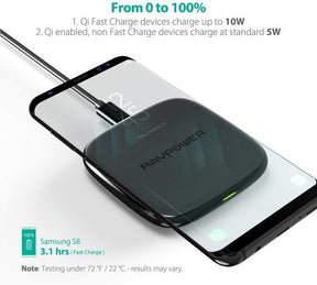 Fast Wireless Charger Qi-Certified 10W Charging Stand-RAVPower
