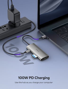 USB C Hub, 7-in-1 USB C Adapter with 100W Power Delivery Charging Port, 4K USB C to HDMI Port, 3 USB 3.0 Ports-RAVPower