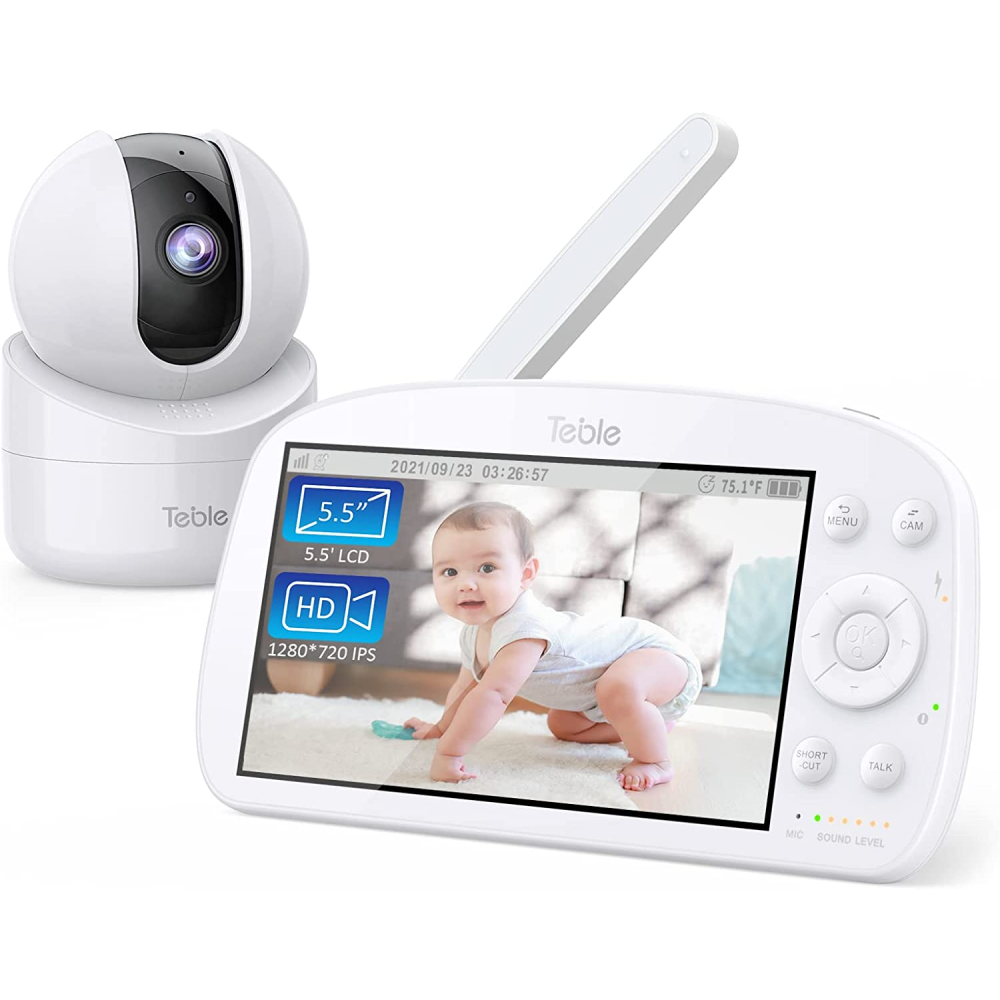 Baby Monitor with Camera and Audio, No WiFi with 720P HD Display Night Vision