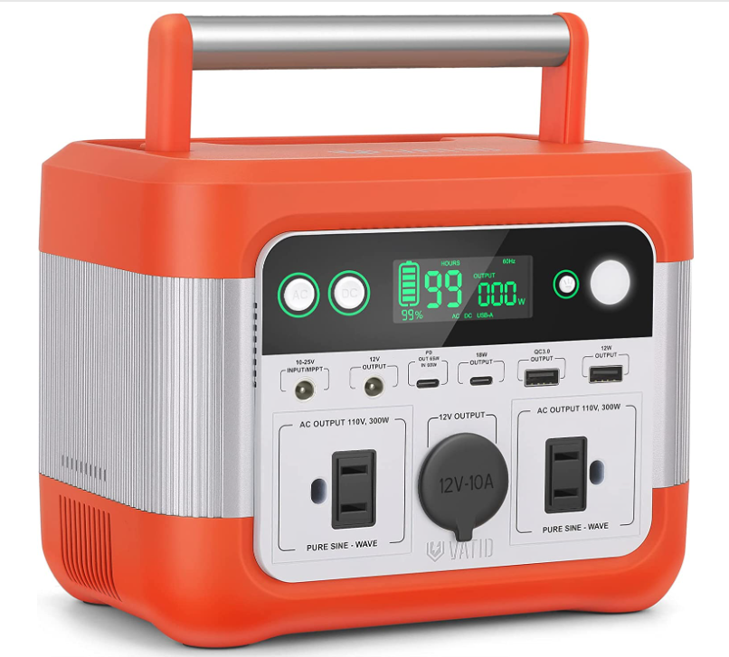 VATID Portable Power Generator,300W 296Wh,2.8hrs 100% Recharge
