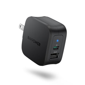 RAVPower PD Pioneer 30W USB C Wall Charger Dual Port