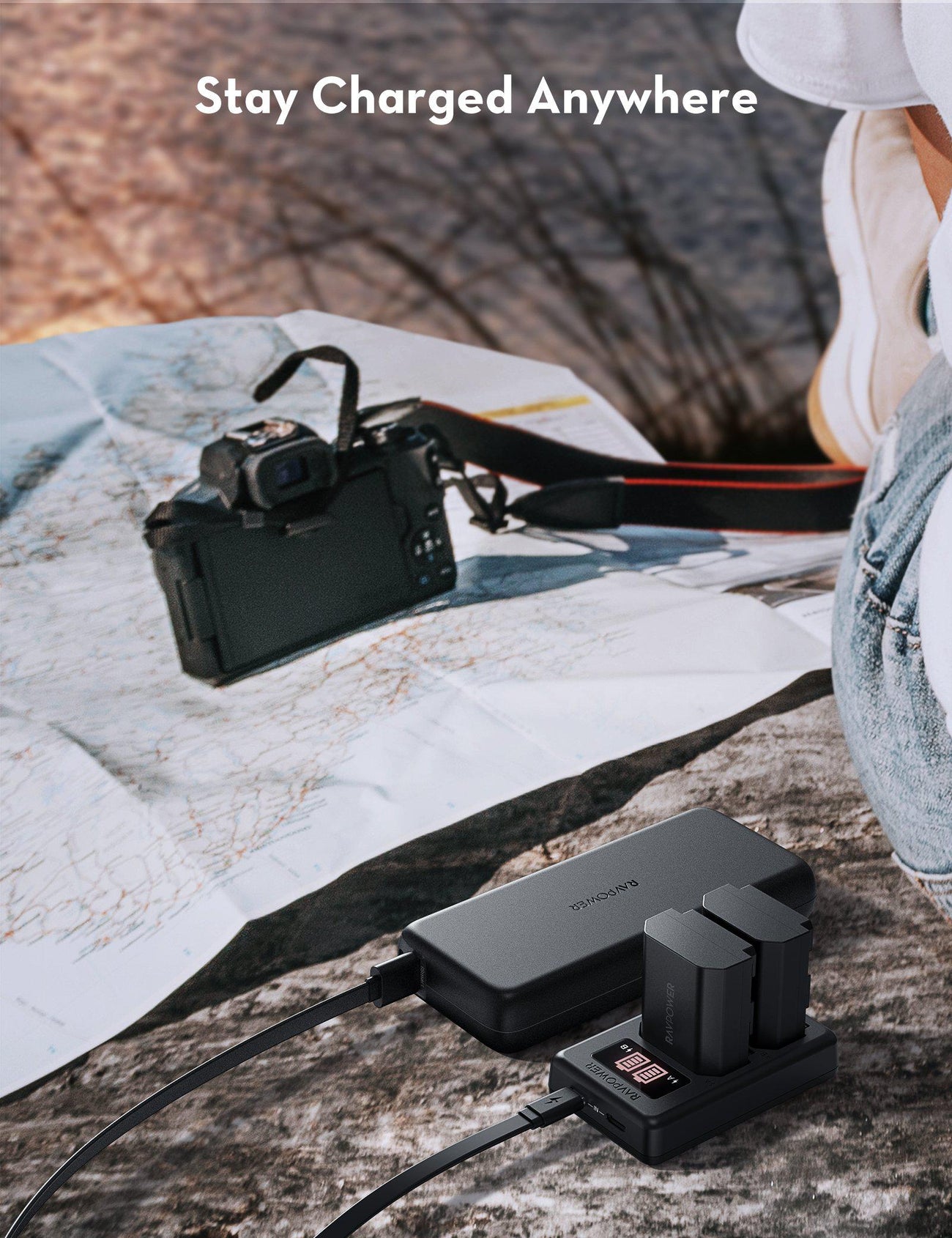 RAVPower NPFZ100 2040mAh Camera Battery Charger Set for Sony