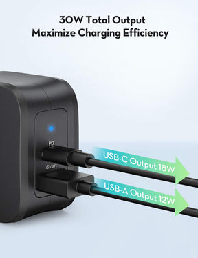 iPhone12 PD Pioneer 30W USB C Wall Charger Dual Port-RAVPower
